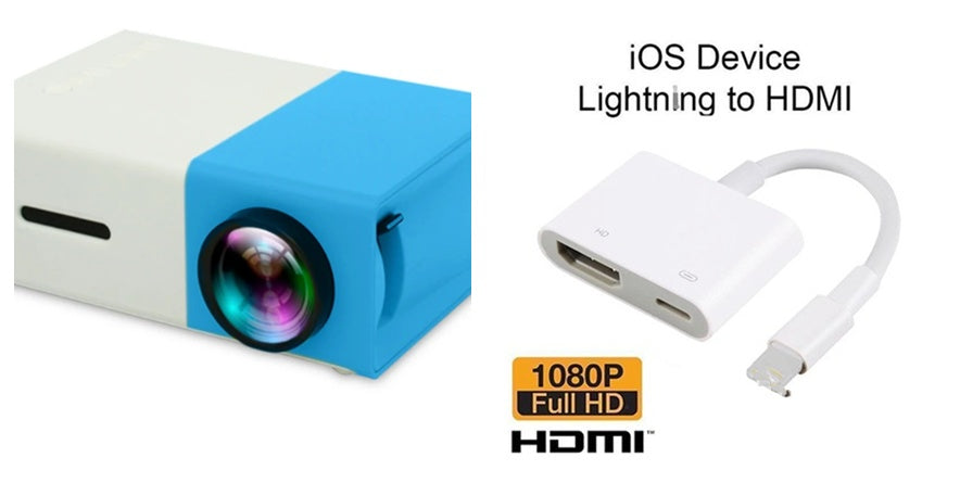 HD 1080P Mini Projector Portable Home Cinema